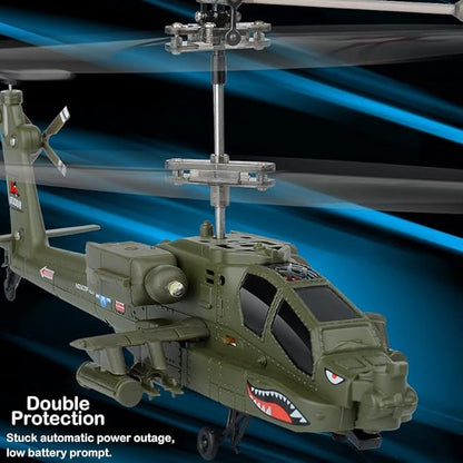 Remote Control Helicopter S109H RC Helicopters with Altitude Hold One Key Take Off/Landing LED Light Low Battery Reminder Gyro 2.4GHz RC Army Military Helicopter with 2 Batteries