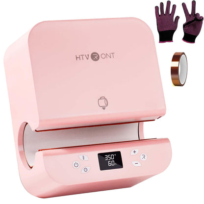 HTVRONT Auto Tumbler Heat Press Machine - Mug Heat Press Heat Up Fast & Even, Professional Tumbler Press High-Security for 2.9-3.2inch Sublimation Tumblers, Cups, Glasses and Mugs (Pink)