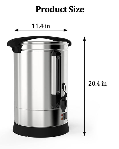 DEXSO 100 Cup 14L Commercial Coffee Urn,[Rapid Extraction] [304 Stainless Steel Suitable for Food] Hot Beverage Dispenser, [Easy Clean-up] Hot Water Urn for Churches, Meeting Rooms, Lounges