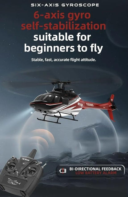 Hanll YUXIANG F08 Bell 206 RC Helicopter for Adults 1/27 2.4G 6CH Brushless Direct-Drive 6G Flybarless RC Helicopter with 6-Axis Gyro Optical Flow Positioning RTF/ 1 Battery
