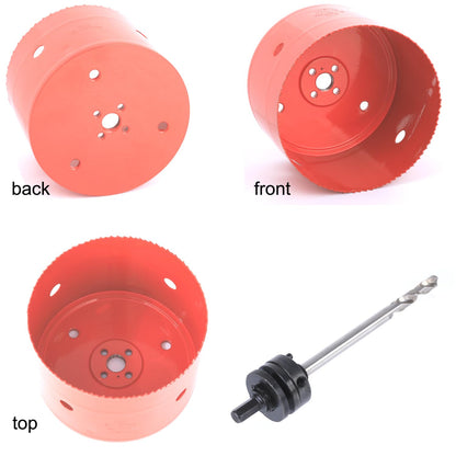 JIECHENG 4-1/4 Inch Deep Hole Saw 6-1/2 Inch Diameter for Cutting Thick Wood, Profiles, Closed Profiles, and Large Corrugated Pipes