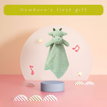 Doindute Baby Green Dragon Soft Stuffed Animal Security Blanket, Plush Dinosaur Character Lovey Blanket, Baby Shower/Nursery Gift, Newborn Infant Toddler Snuggle Blankie for Boys Girls, 14 Inches