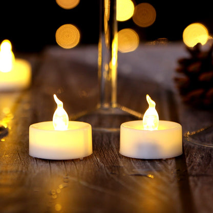 AGPTEK Timer Flickering Tea Lights,24 Pack Flickering LED Candles with Timer Battery-Operated Flameless Tealight Candles for Wedding Holiday Party Home Decoration-Warm White