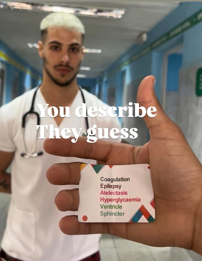Medicos Medical Terminology Flashcard Board Game - Funny Medical Gifts Educational Doctor Games/Medical Student Gifts Science Games Stem Gifts for Adults Ages 13 and Up
