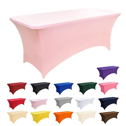 ZarzaaSik 2-Pack 4ft Spandex Table Covers for Rectangular Folding Tables - Wrinkle Resistant Stretch Tight Table Cloths - Ultimate Fitted Table Protector for Parties, Banquet, and Wedding