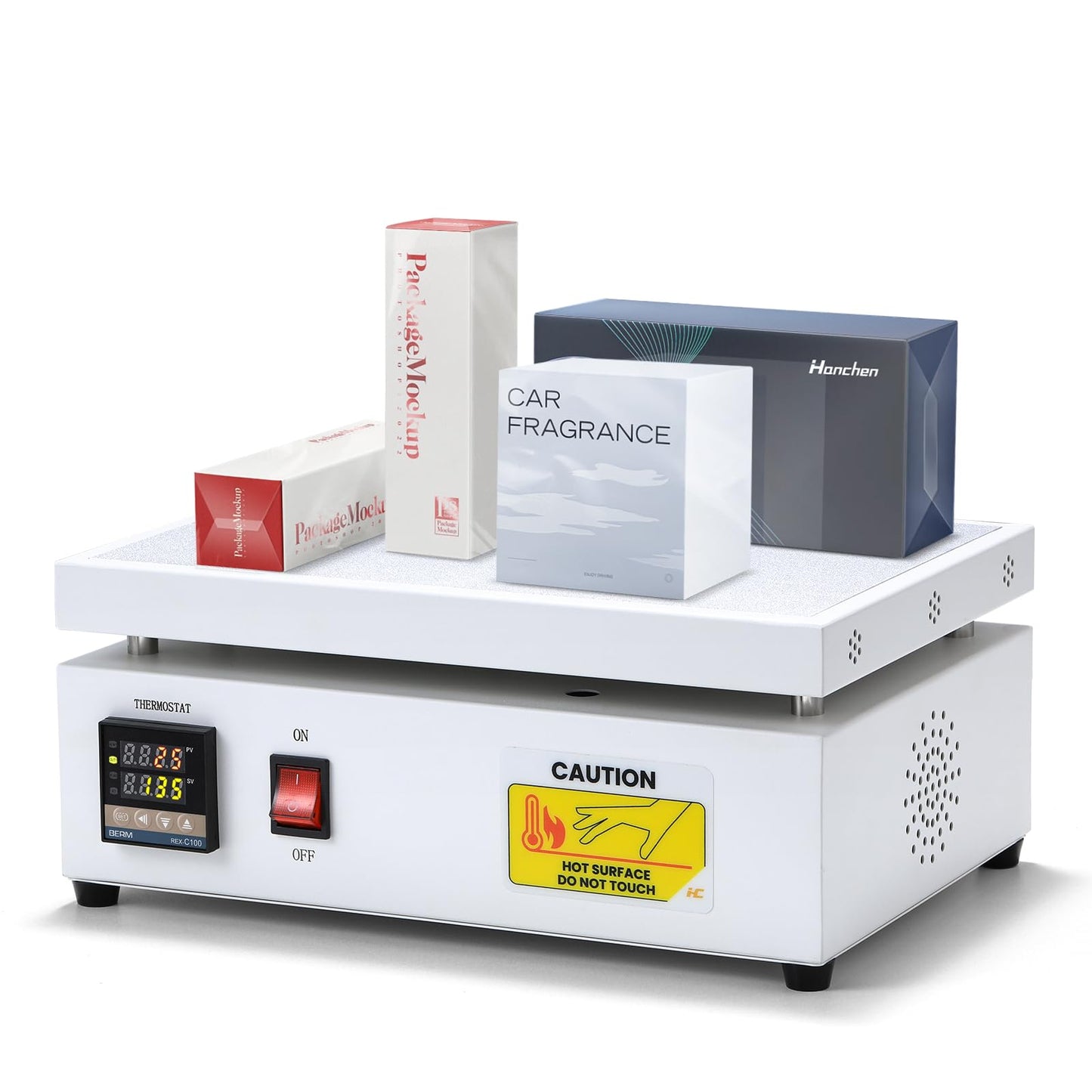 Hanchen Cellophane Wrapping Machine Manual Cellophane Overwrapping Machine Desktop Heating Sealing Machine for BOPP Perfume Cosmetics Poker Box PVC Heat Sealer Film (LS12-300)