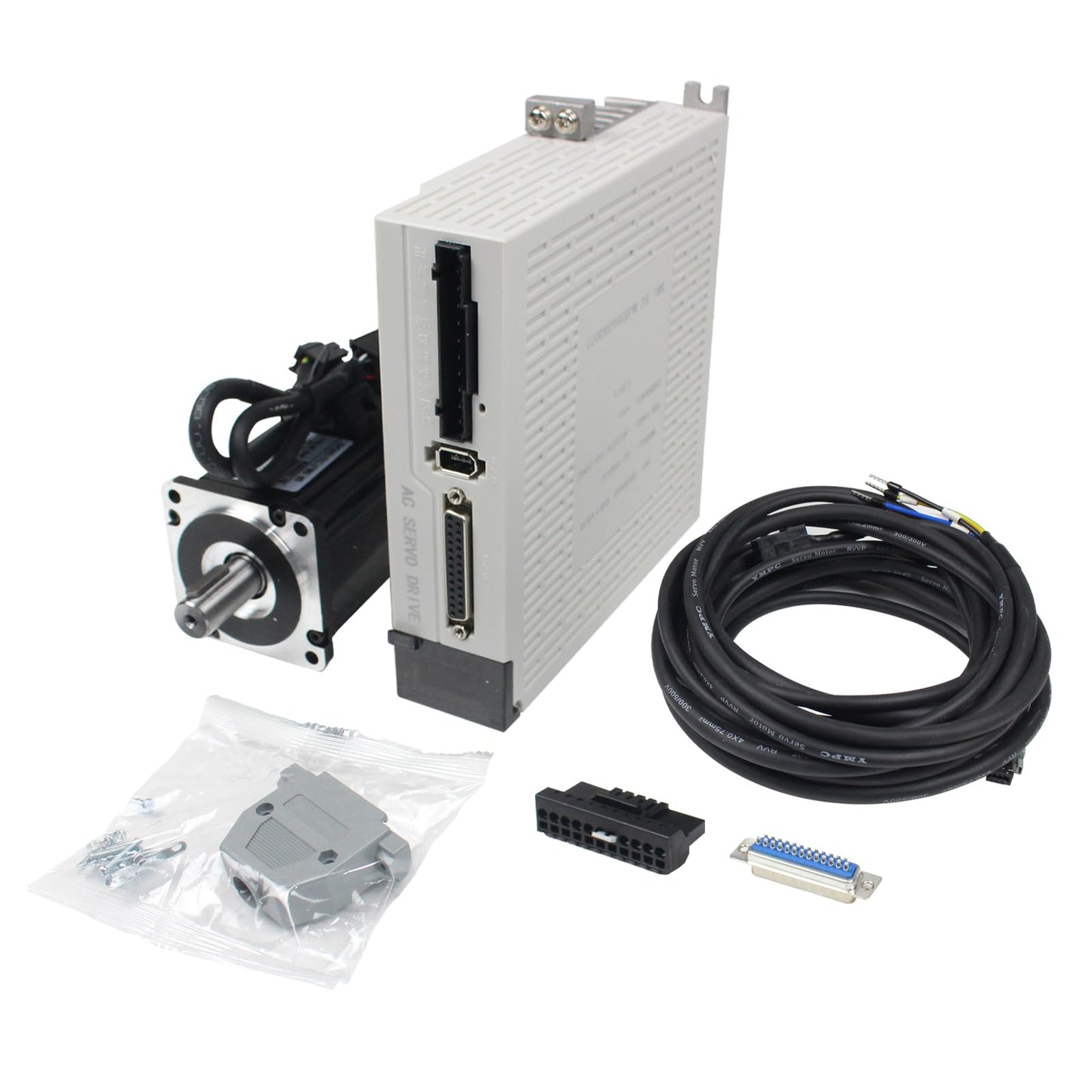 RATTMMOTOR YPMC-400W 110V Servo Motor Kit with Servo Motor Driver CNC Controller Kit for CNC Engraver Milling Machine/Robot (With Brake)