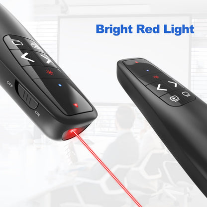 （4 Units） Presentation Clicker with 4 Cases Wireless Presenter Remote PowerPoint Pointer Slide Advancer for Mac Laptop PC Computer Keynote