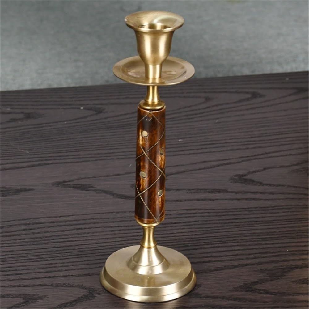 cfycfy987 Candelabra High-Grade Brass Candlestick Retro Handicraft Candlestick Home Restaurant Decoration Shooting Props Ornaments Candle Sticks Holder
