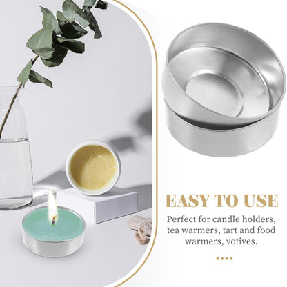 500pcs Round Tin Tea Light Cups Empty Case Candle Wax Containers Candle Mold Model DIY Wax Candles Tealight Accessories