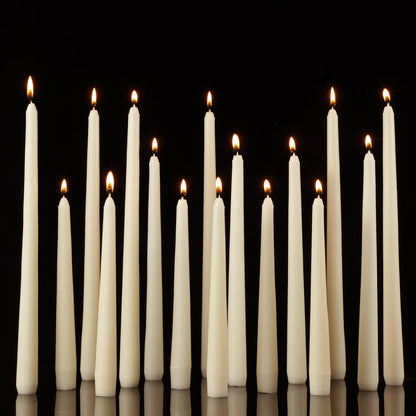 MTLEE Taper Candles 8/10/12 Multi Height Unscented Taper Candles 8 Burn Hours for Dinner Decorative Home Decoration Fall Thanksgiving Wedding Party Candlesticks(Beige,36)