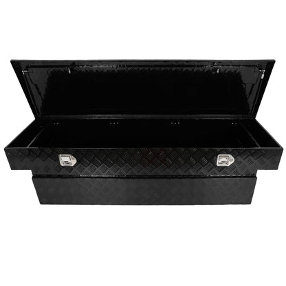 SCITOO 69" Aluminum Diamond Plate Truck Bed Tool Box,Heavy Duty Crossover Storage for Most Full Size Pickups,Lockable Weatherproof Chest,Fits 69"WX20"DX20"H Truck Beds,Easy Access to Load and Unload