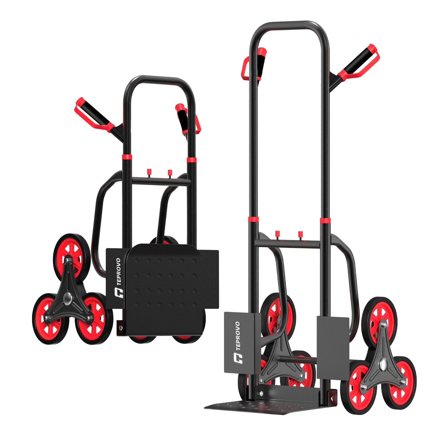 Stair Climbing Hand Truck 440lb，Heavy Duty Dolly Cart for Stairs，Thickened Upgraded Steel Tube Folding Stair Climbing Trolley with Six Wheels and Telescoping Handle