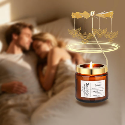 Owl Candle Gifts for Women, Rotatable Lavender Scented Candle Gifts for Mom Wife Anniversary Valentine's Day Christmas, Unique Birthday Gift for Sister Girlfriend with Gift Box