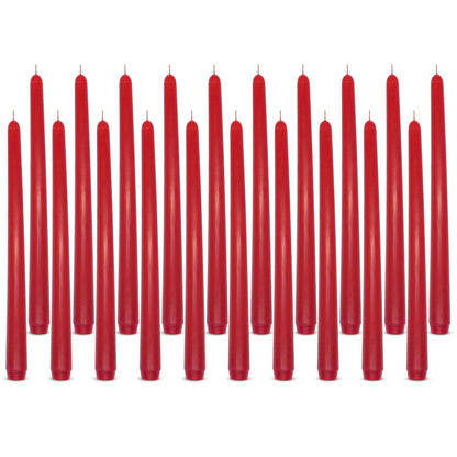 10 Inches Burgundy Unscented Taper Candles for Christmas, 20 Pcs 7/8 Inch Thin Candlesticks for Dinner, Party, Home Decoration and Emergency