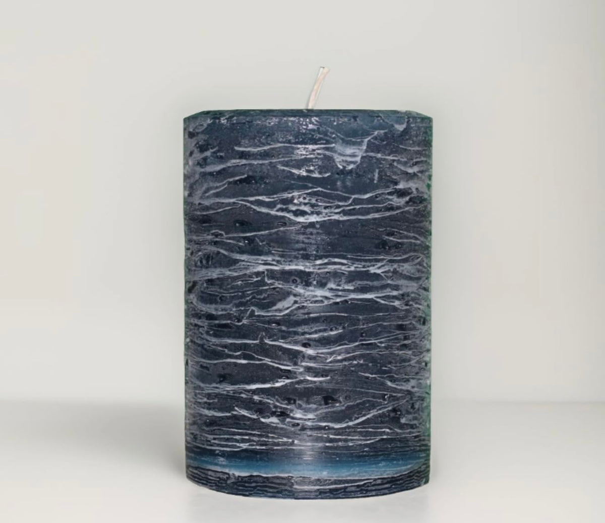 Modern Candle Design Large Unscented Rustic Nordic Pillar Candle Handmade in The USA (Calming Blue)