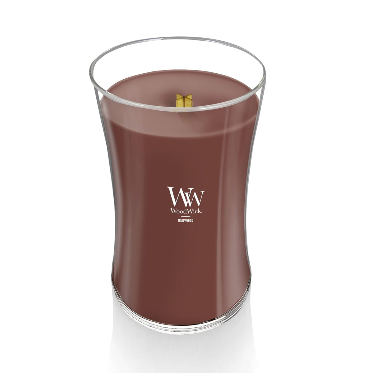 WoodWick Redwood Holiday Candle Gifts for Women and Men, 21.5 oz Large Hourglass Candle with Crackling Wick