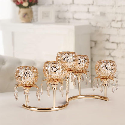 cfycfy987 Candelabra European Crystal Candlestick Retro Luxury Candle Holder Ornaments for Living Room, Hotel, Wedding Candle Sticks Holder(Black)