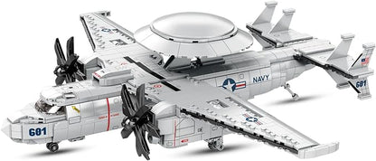 NUTCRACKER Military Airplane Building Set for Adult - E-2 Hawkeye Airborne Early Warning Aircraft Building Toy Fighter Jet Home Collection Model Christmas Birthday Gift for Men Boy 14+ (1144Pieces