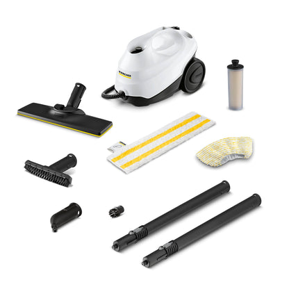Kärcher Steam Cleaner, Multi Purpose, Power Steamer, Chemical-Free, 40 Sec Heat-Up, for Grout, Tile, Hard Floors, Appliances & More - SC 3 Easy Fix