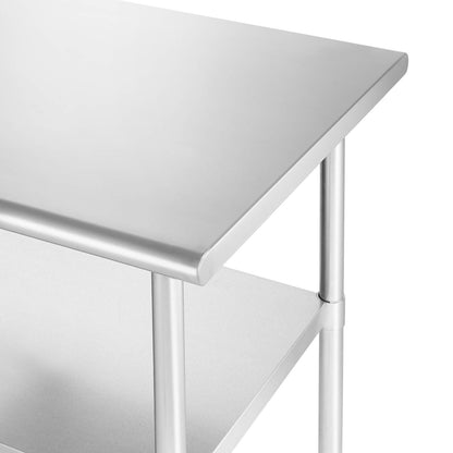 GRIDMANN NSF Stainless Steel Work & Prep Table 36 x 24 Inches with Caster Wheels and Under Shelf for Restaurant, Home, Hotel