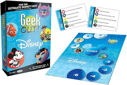 USAOPOLY Geek Out! Disney Party Game | Enchanting Version of Popular Geek Out Board Game | A Trivia Bluffing Game Featuring Favorite Disney Characters | Perfect for Fun Family Board Game Night |