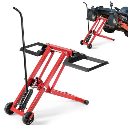 ERGOMASTER Lawn Mower Lift, Adjustable Heavy Duty Mower Lift Jack Zero Turn w/Non-Slip Wheels, 500 LBS Lifting Capacity & Foldable Design