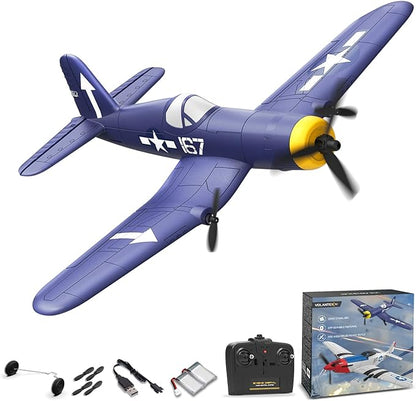 volantexrc RC Plane 3 Channel Remote Control Airplane Fighter Toys 2.4GHz 6-axis Gyro Stabilizer RTF Glider Aircraft Plane Easy to Fly for Adults Beginners (F4U Corsair)