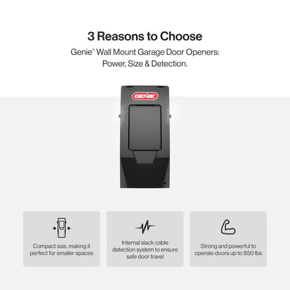 Genie 6072H-O Residential Wall Mounted Garage Door Opener, Black