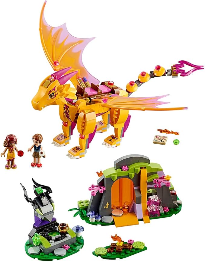LEGO Elves Fire Dragon's Lava Cave 41175 Creative Play Toy for 8- to 12-Year-Olds