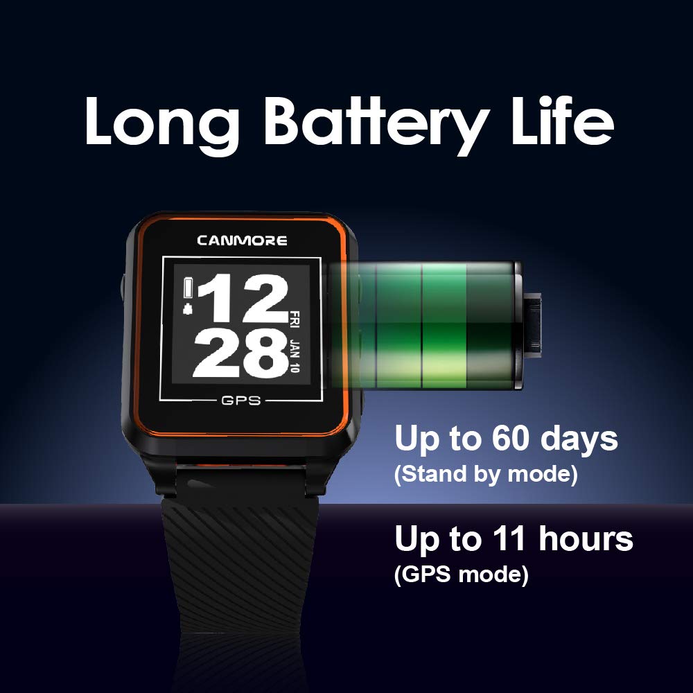CANMORE TW-353 GPS Golf Watch - Key Course Data and Score Sheet on Your Wrist - 38,000+ Free Courses Worldwide and Growing - 4ATM Waterproof - 1-Year Warranty