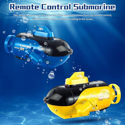 GoolRC Mini Remote Control Submarine RC Submarine 4-Channel Remote Control Boat Forward/Diving Backward/Surfacing Left Turn Right Turn Yellow