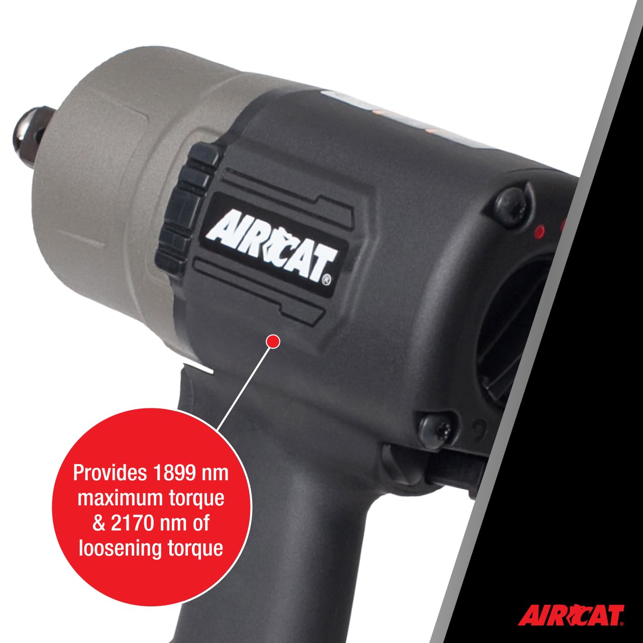 AIRCAT Pneumatic Tools 1770-XLK: 3/4-Inch Impact Wrench Kit with Refined Design Twin Hammer 1,600 ft-lbs