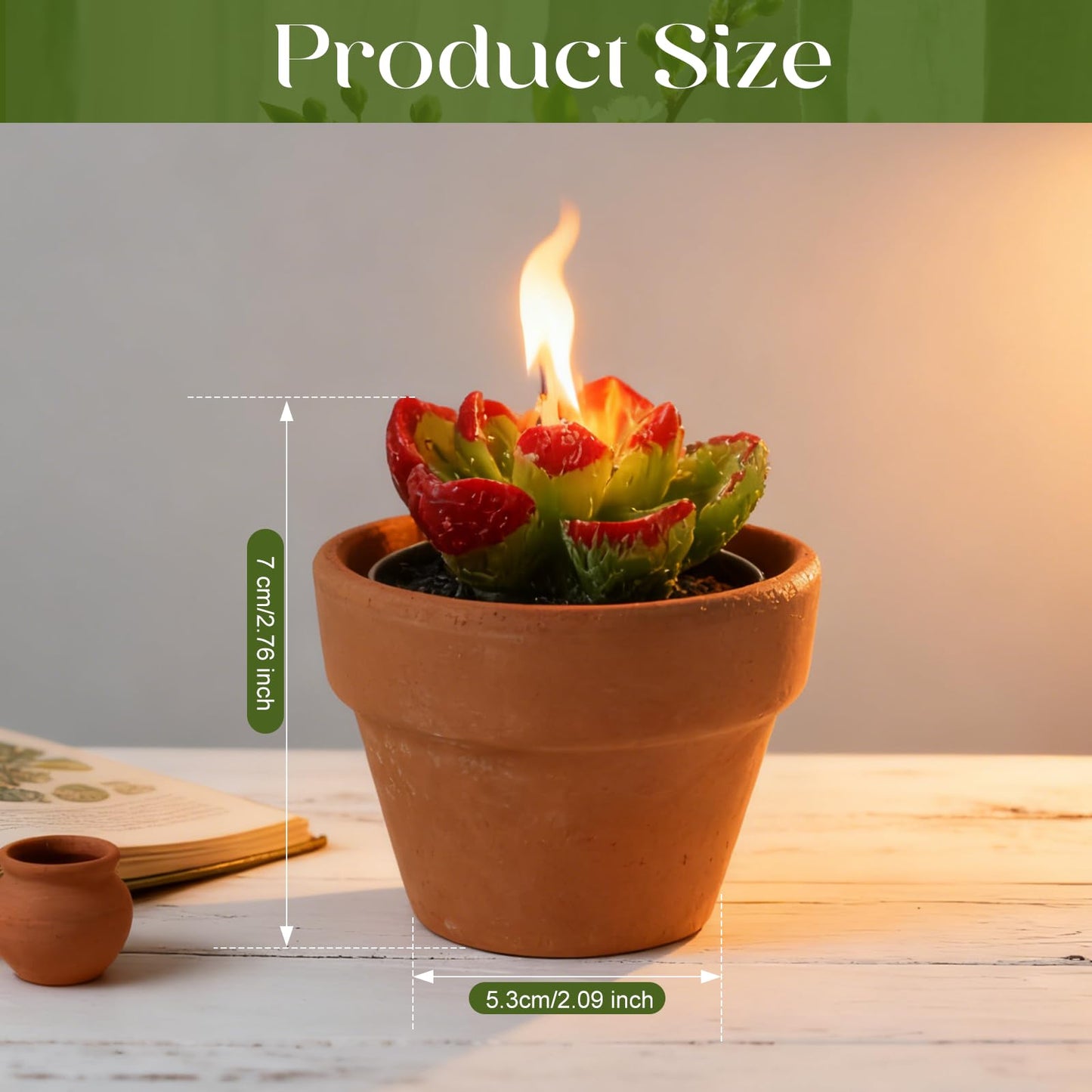 Succulent Tealight Candles with Terracotta Pot, Creative or Novelty, 48 Packs Handmade Decorative Candle as Housewarming Wedding Party Baby Shower Gifts