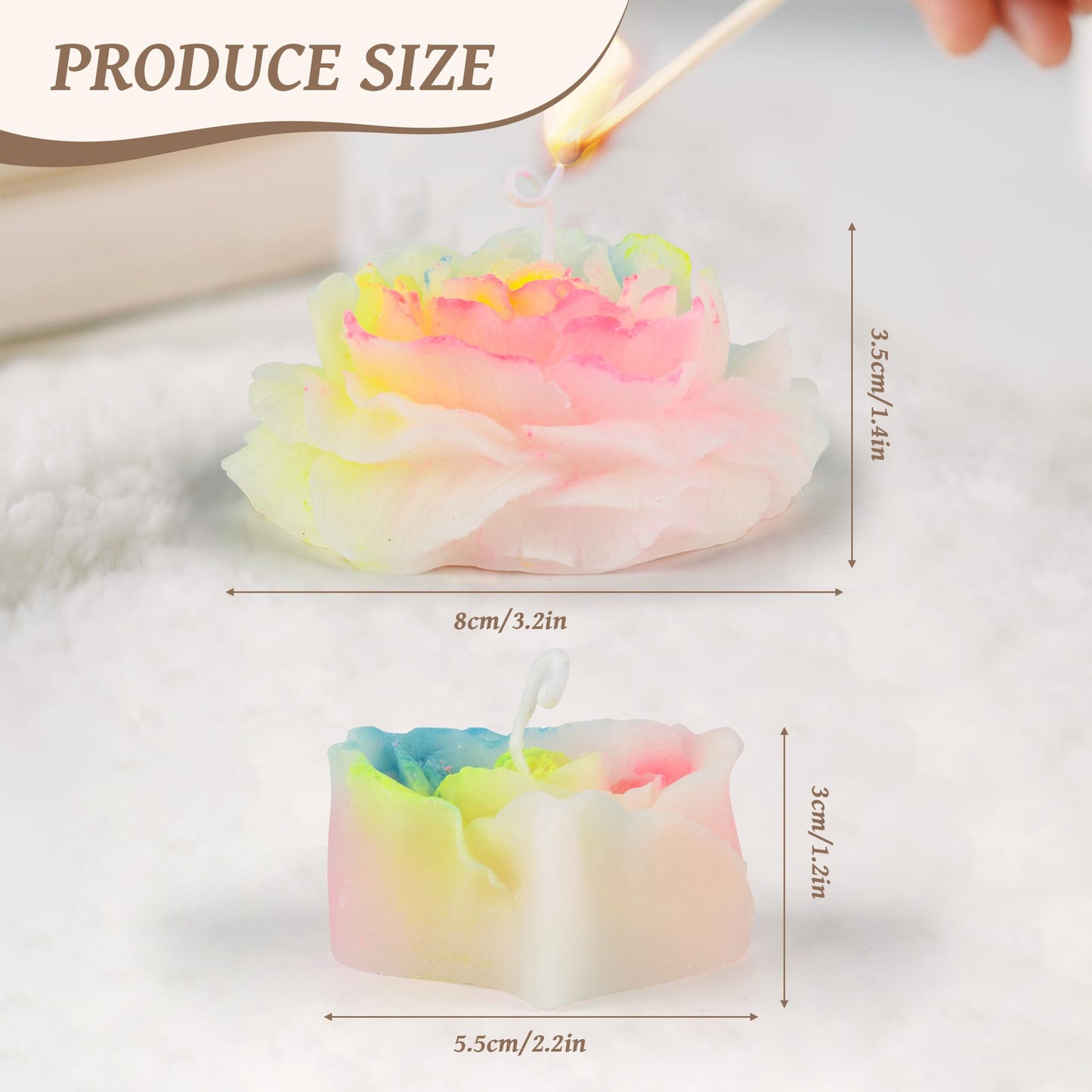 SUPXYC 4PCS Low Temperature Candles, Candle for Wax Play Low Heat, Low Temp Candles Wax Play, Body Safe Candle Waxs Play for Couples Date Night (Peony, Heart, Fluorescence)