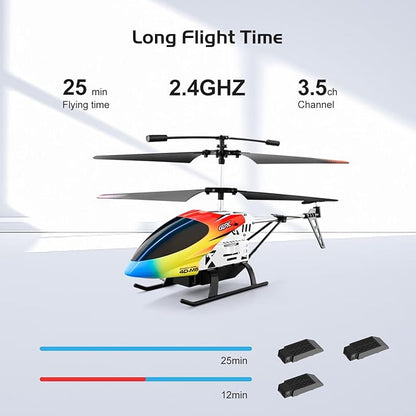 4DRC M5 RC Helicopter for Kids 3-12 and Beginners Remote Control Helicopter with Altitude Hold 2 Batteries with 30Mins FlightWhole Alloy Toy for Boys Girls Indoor Gift