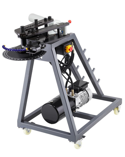 VEVOR Electric Tube Bending Machine, 750W Electric Tubing Bender with 6L Hydraulic Cylinder, Movable Pipe Bender Machine with 3 Dies & 180° Max Bending Angle, Suitable for 1", 1-1/2", 1-3/4" Pipes