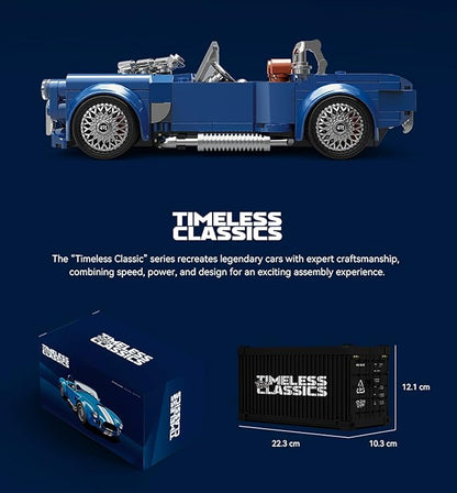 dOMOb Shelby Cobra 427 Car Building Kit – 317 pcs Building Blocks Set w/Container Display Box – Modular Scale 1:32 Model – Bricks Toy for Kids &amp Adults 8+ – for Boys Hobbyist Collector