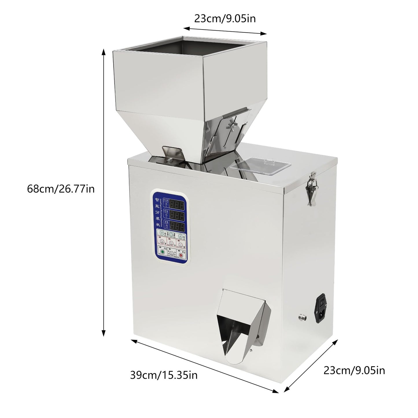 ONEUPING Automatic Particle Filling Machine 1-200g Adjustable Powder Weighing Filler Particle Dispenser, 180W Granule Filling Machine with 3 Speeds for Flour, Grain, Herb, Seed, Coffee Bean, Glitter