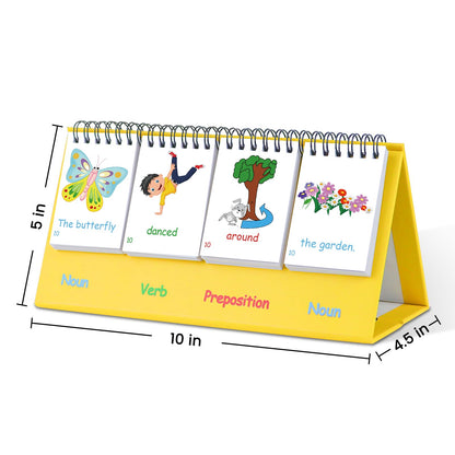 Auchq Sentence Building Flip Chart for Kids,Speech Autism Therapy Learning Materials for Preschool Kindergarten Elementary Special Classroom Must Haves, Essentials Supplies for Homeschool