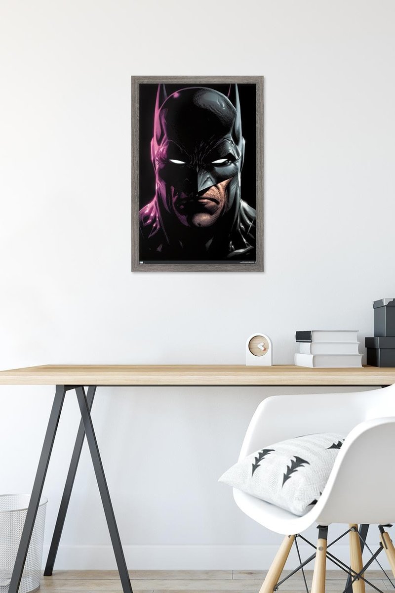 Trends International DC Comics Batman - Portrait Wall Poster, 22.4L x 14.7W, Gray Framed Version