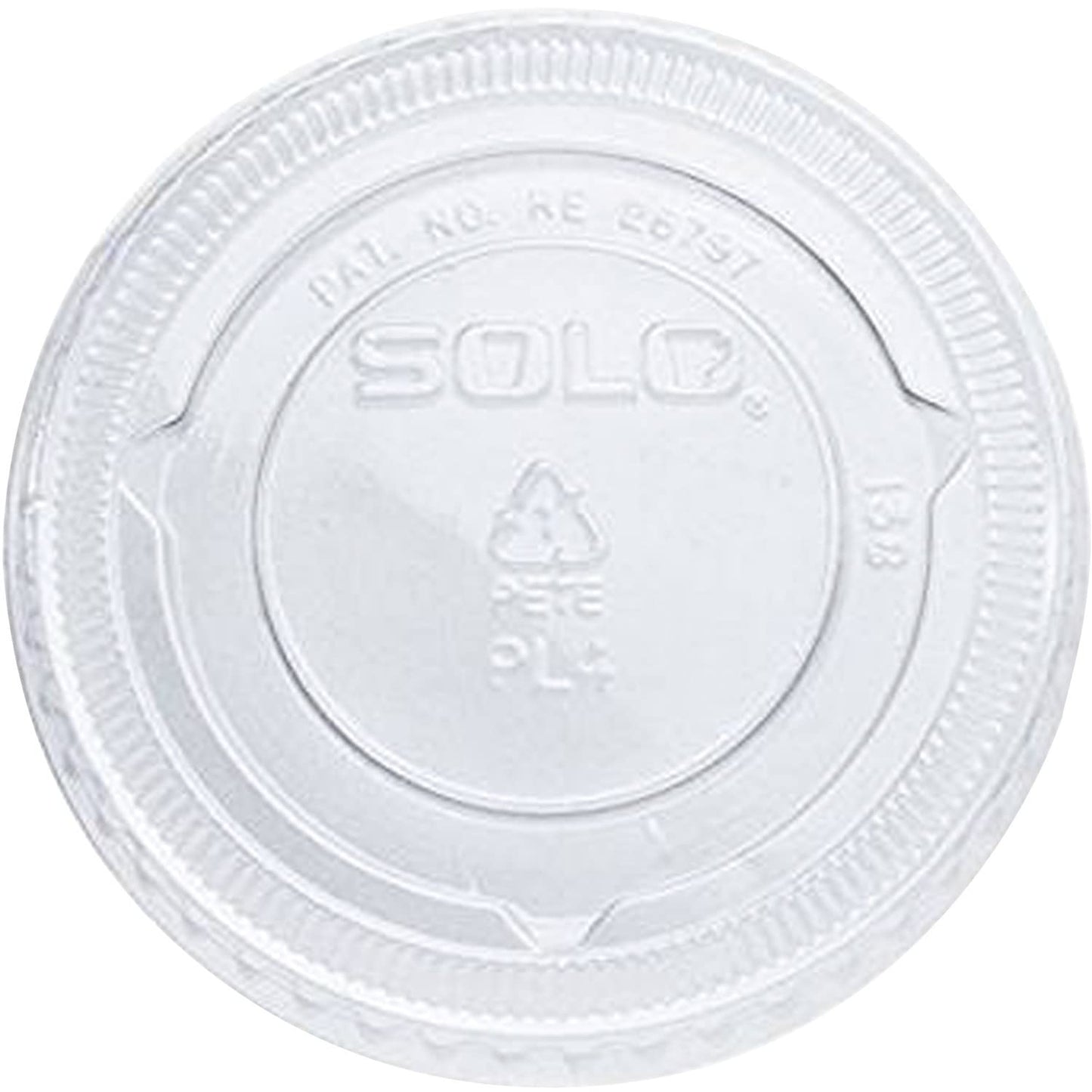 Solo PL4N Clear Portion Container Lid - Fits 3.25-5.5 oz, 0.3", Clear (Case of 2500)