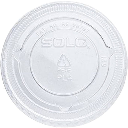 Solo PL4N Clear Portion Container Lid - Fits 3.25-5.5 oz, 0.3", Clear (Case of 2500)