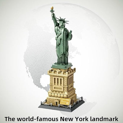 Mantfuty Statue of Liberty Building Blocks Set Famous World Architecture Model New York Landmark Bricks Toy Gifts for Adults(1409 Pieces)