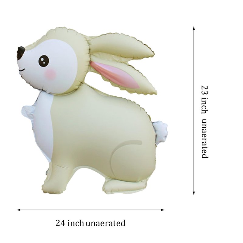 Bunny Standing Beige Foil Balloon,23in Cream White Rabbit Balloons Decorations for Animals Theme Birthday Party, Baby Shower, Gender Reveal,Easter Balloons,Set of 2（Nude,Pink）