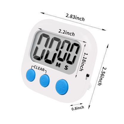 6 Pack Small Digital Kitchen Timer Magnetic Back and ON/Off Switch,Minute Second Count Up Countdown (Multicolored)