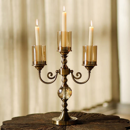 Candlestick Holders Three-Headed Candle Holder Metal Pillar Candlestick for Wedding Party Candlelight Dinner Event Candelabra Table Decoration Ornament Candle Holders