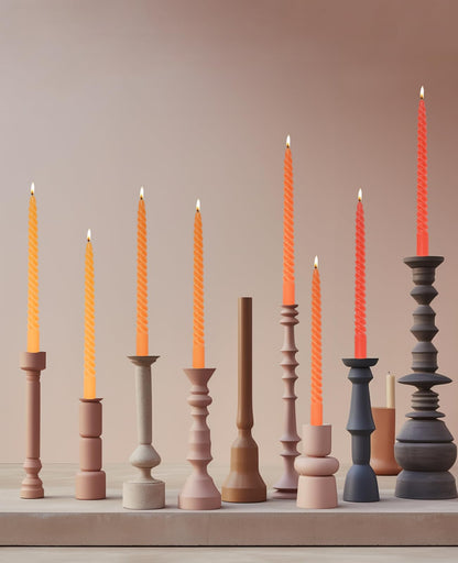 LPUSA Navy Spiral Taper Candle Sticks Tall Taper Unscented Candle for Holiday,Wedding and Home Decoration,10inch,12 Pack(E-Navy)