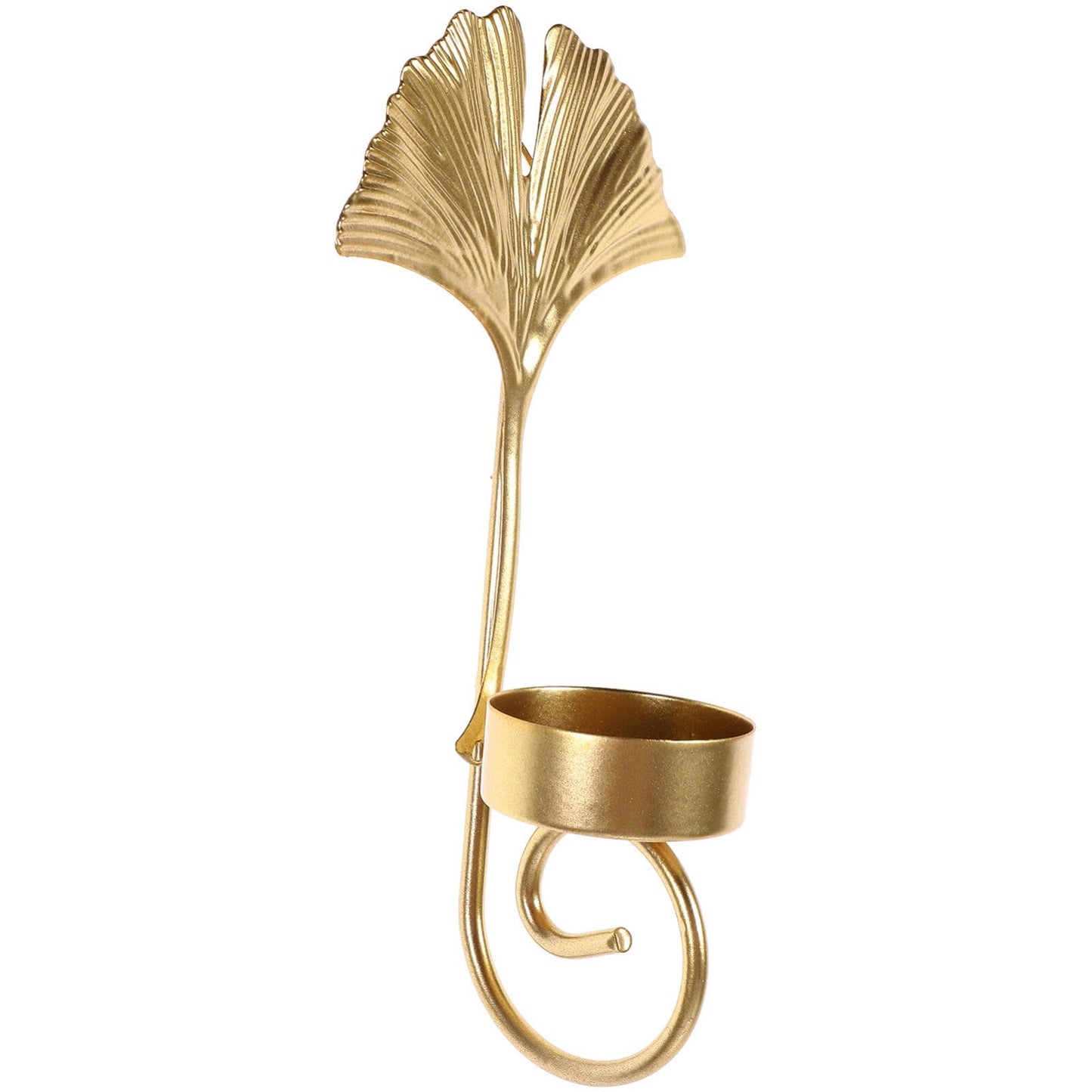 HOMSFOU Wall Mounted Candle Holder Elegant Metal Leaf Design for Home Decoration Stylish Tealight Stand for Bedroom and Living Iron Wall Sconce