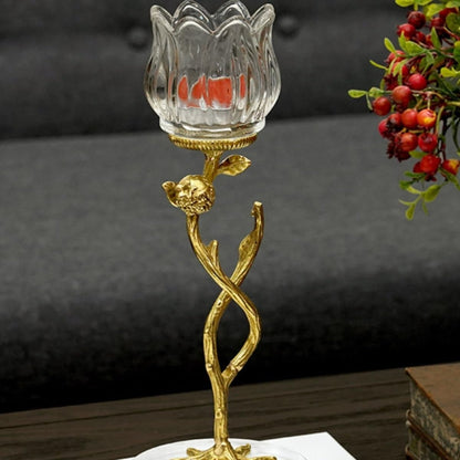 YUHUAWF Candle Holderss Light Luxury Crystal Glass Candlestick Living Room Restaurant Table Creative Decorative Ornaments Candle Holder Decorative Candlestick